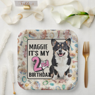 Welsh Corgi Personalisiertes 2. Party Pappteller