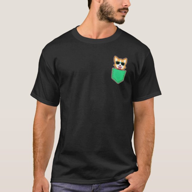 Welsh Corgi Pocke T-Shirt (Vorderseite)
