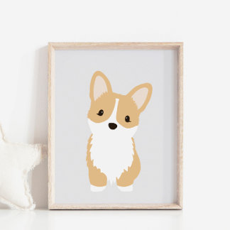 Welsh Corgi Puppy Dog Kinderzimmer & Kids Decor Po Poster