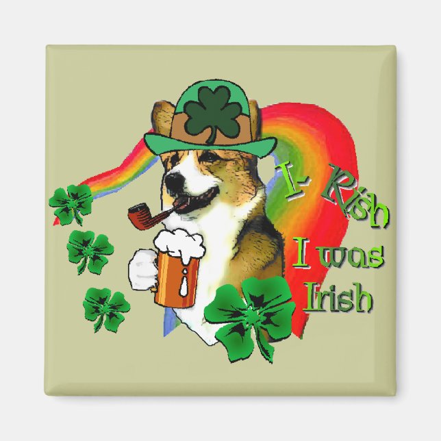 Welsh Corgi Saint Patrick's Day Magnet (Vorne)