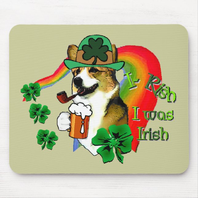 Welsh Corgi Saint Patrick's Day Mousepad (Vorne)