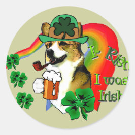 Welsh Corgi Saint Patrick's Day Runder Aufkleber