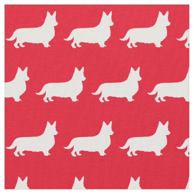 Welsh Corgi Silhouette Pet Pembroke Red Stoff (Nahaufnahme)