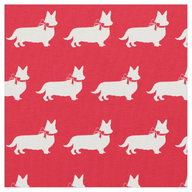 Welsh Corgi Silhouette Pet Pembroke Red Stoff (Nahaufnahme)