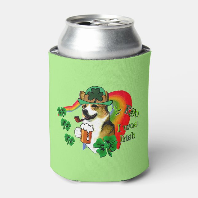 Welsh Corgi St Patricks Day Dosenkühler (Kanne Vorderseite)