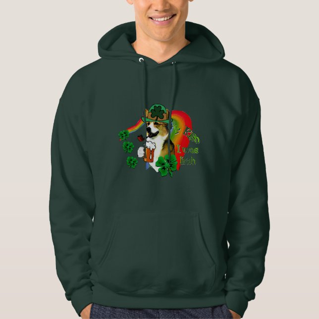 Welsh Corgi St Patricks Day Hoodie (Vorderseite)