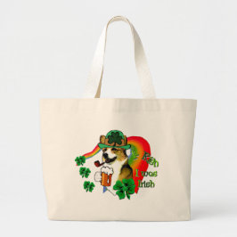 Welsh Corgi St Patricks Day Jumbo Stoffbeutel