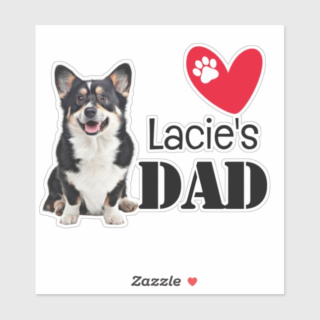 Welsh Corgi Vater Personalisiert Sticker (Blatt)