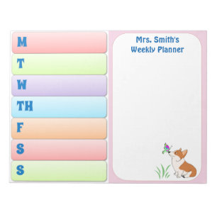 Welsh Corgi Weekly Planner Notizblock