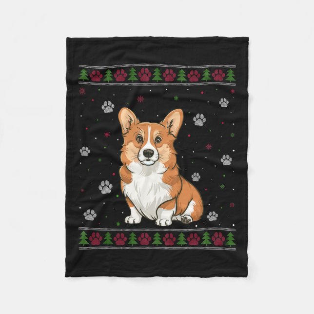 Welsh Corgi Weihnachtssüßer Xmas Haustier Hund Fleecedecke (Vorderseite)