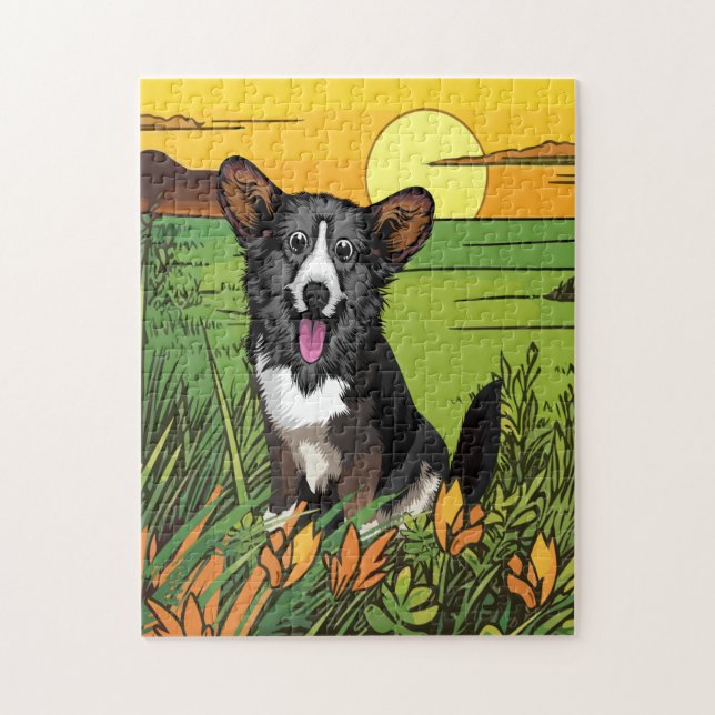 Welsh-Corgi-Welpe Puzzle (Vertikal)
