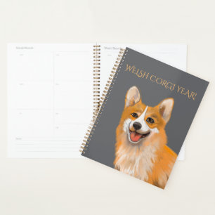 WELSH CORGI ZEICHNUNG PLANER