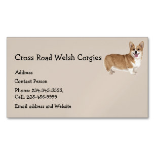Welsh Corgies Dog Pet Animal Logo Magnetische Visitenkarte