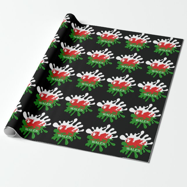 Welsh Cymru Flag Geschenkpapier (Ungerollt)