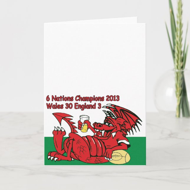 Welsh Dragon, 6 Nations Champions, Wales / England Karte (Vorderseite)