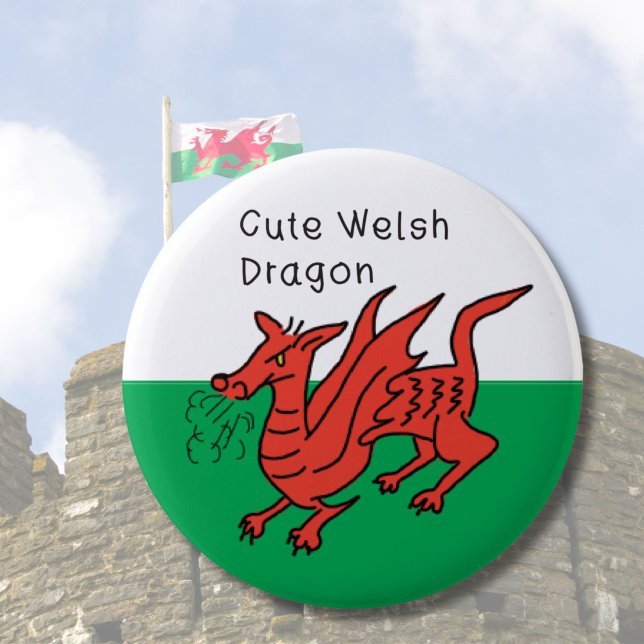 Welsh Dragon Abzeichen für niedliche Menschen aus  Button (Von Creator hochgeladen)