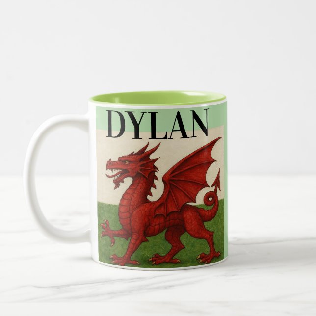 Welsh dragon coffee mug  zweifarbige tasse (Links)