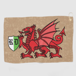Welsh Dragon Custom Monogram Golfhandtuch