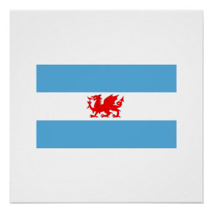 Welsh Dragon Flag Patagonia Colony Poster