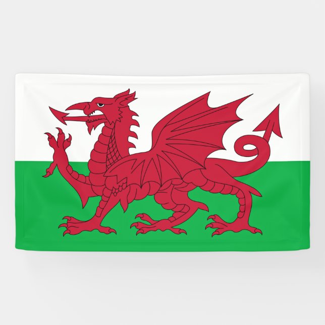 Welsh Dragon ~ Flag Wales Banner (Horizontal)