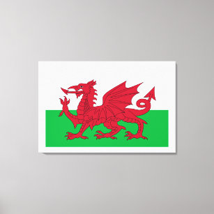 Welsh Dragon ~ Flag Wales Canvas Print Leinwanddruck