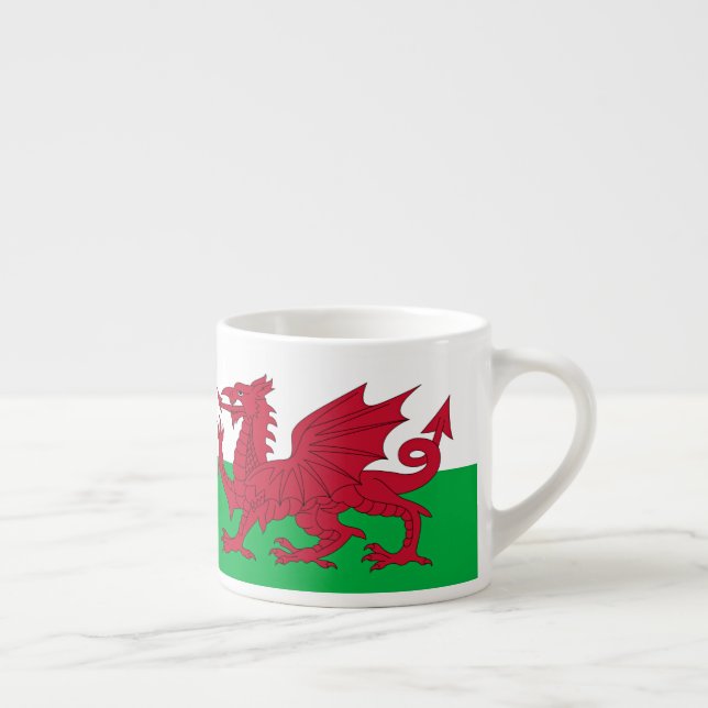 Welsh Dragon ~ Flag Wales Espressotasse (Rechts)