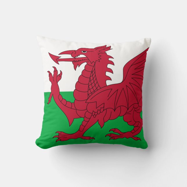 Welsh Dragon ~ Flag Wales Kissen (Vorderseite)