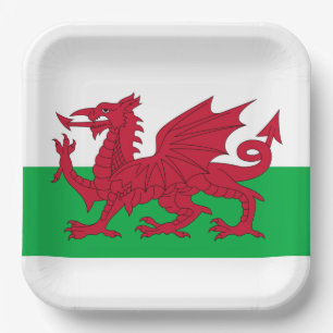 Welsh Dragon ~ Flag Wales Pappteller
