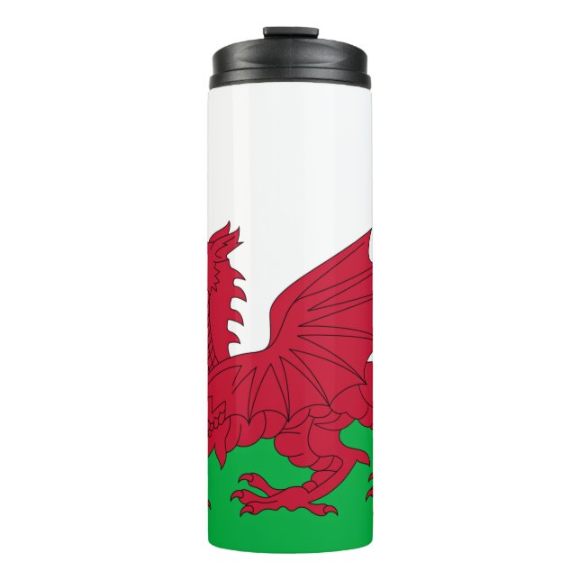 Welsh Dragon ~ Flag Wales Thermosbecher (Vorderseite)