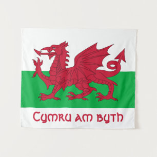 Welsh Dragon ~ Flag Wales Wandteppich