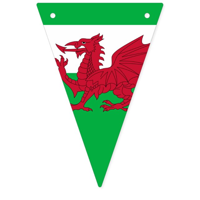 Welsh Dragon ~ Flag Wales Wimpelkette (Erste Fahne)