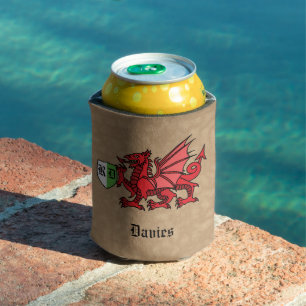 Welsh Dragon Individuelle Name und Monogram Dosenkühler