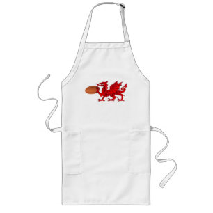Welsh Dragon mit Rugby Ball Kitchen Schürze
