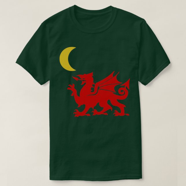 Welsh Dragon Moon T-Shirt (Design vorne)