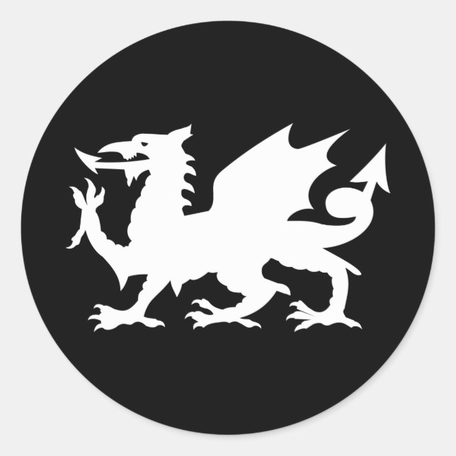 Welsh Dragon Runder Aufkleber (Vorderseite)