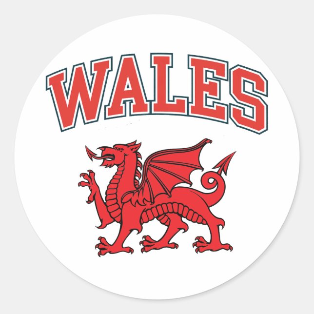 Welsh Dragon Runder Aufkleber (Vorderseite)