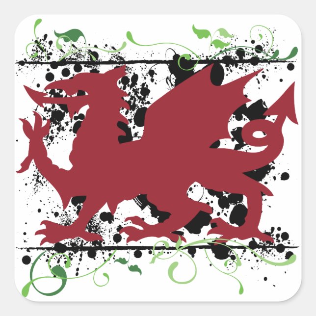 Welsh Dragon Stickers (Vorderseite)