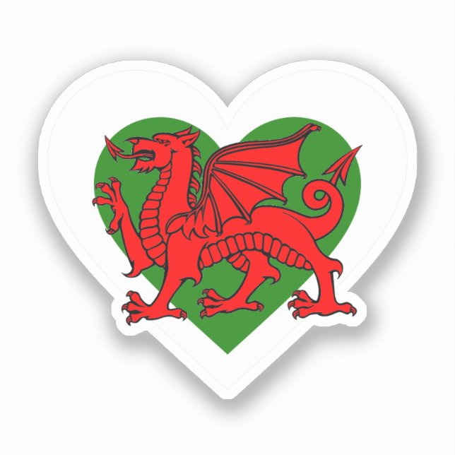 Welsh Dragon / Wales Flag Heftsticker Aufkleber (Vorderseite)