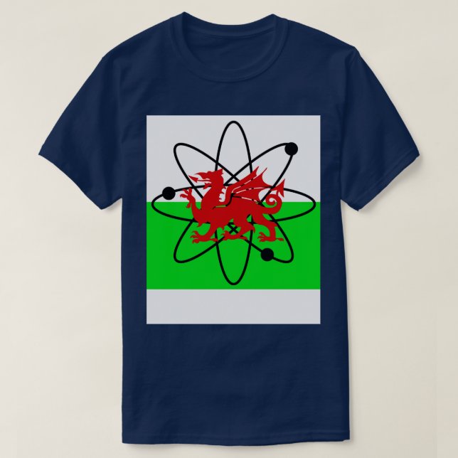 Welsh Flag Atomdrache 1 T-Shirt (Design vorne)