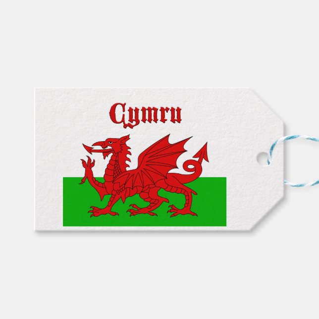 Welsh Flag Cymru Geschenkanhänger (Vorderseite (Horizontal))
