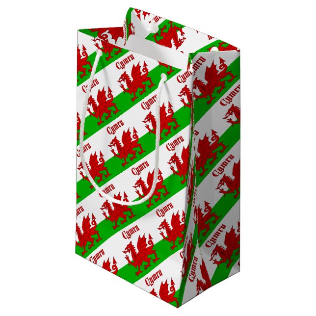 Welsh Flag Cymru Kleine Geschenktüte (Vorderseite Schrägansicht)