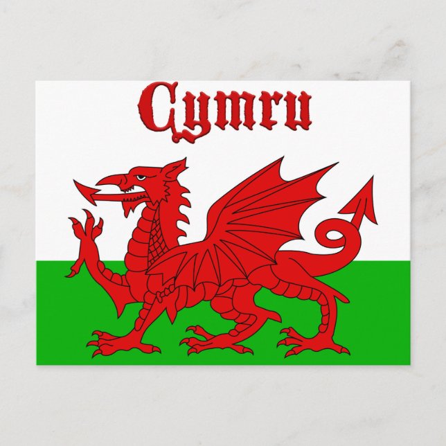 Welsh Flag Cymru Postkarte (Vorderseite)