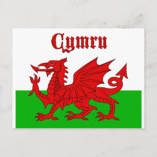Welsh Flag Cymru Postkarte