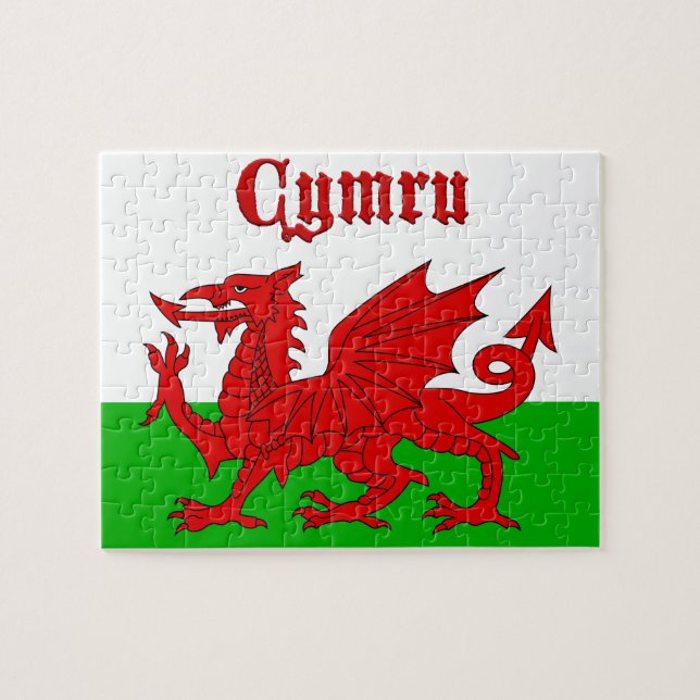 Welsh Flag Cymru Puzzle (Horizontal)