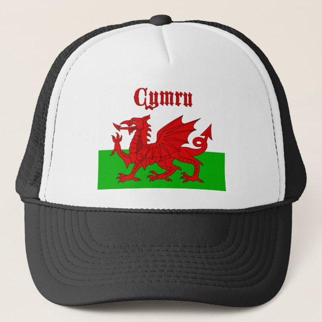 Welsh Flag Cymru Truckerkappe (Vorderseite)