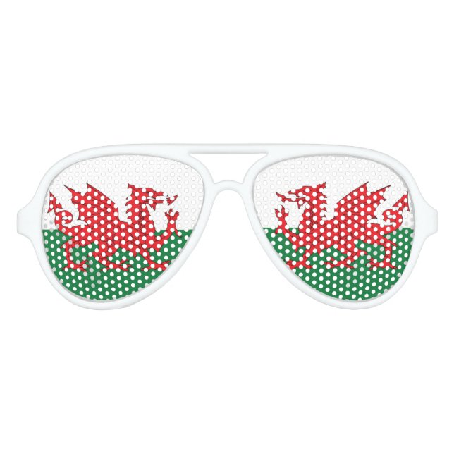 Welsh Flag Glasses Sonnenbrille (Vorderseite)