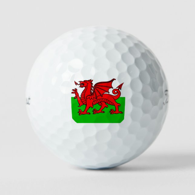 Welsh Flag Golf Balls Golfball (Vorderseite)