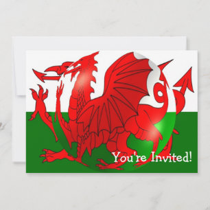 Welsh Flag Jeder Fall Einladung