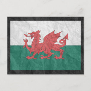 Welsh Flag Postkarte