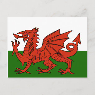 Welsh Flag Postkarte
